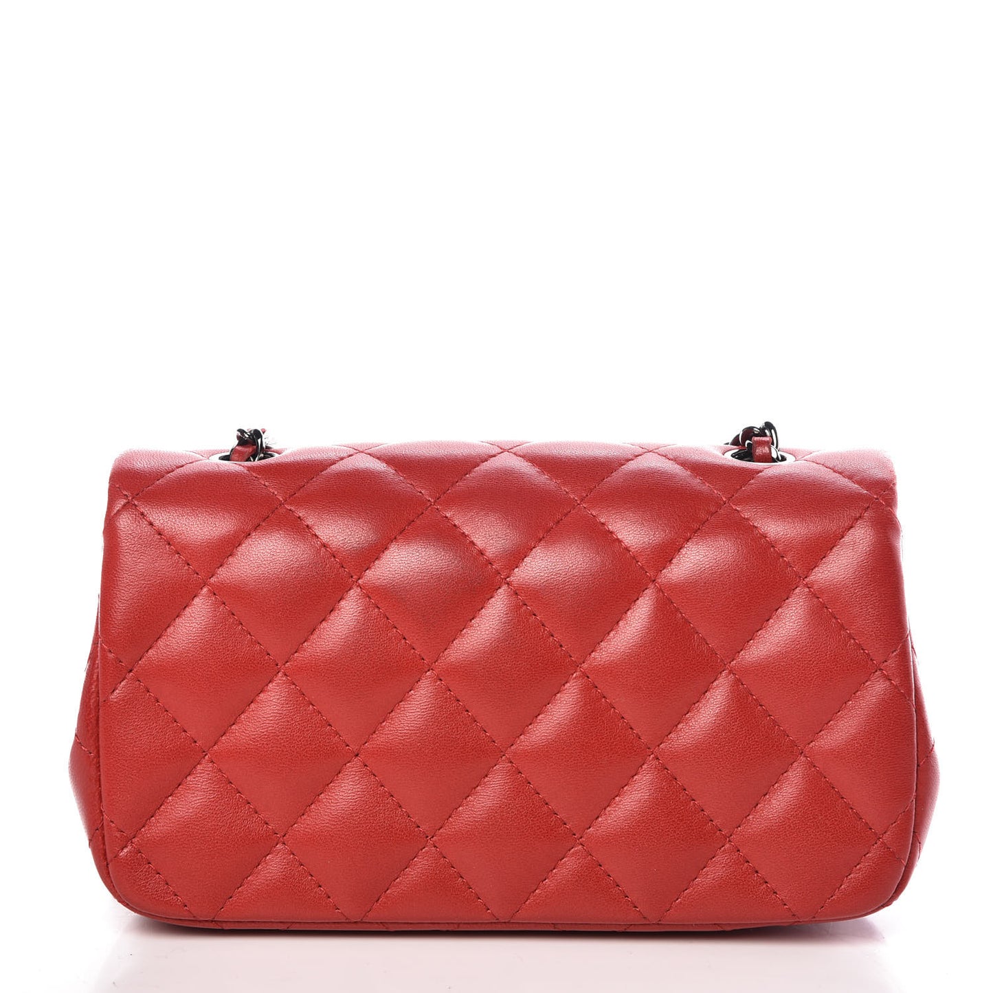 Lambskin Quilted Extra Mini Flap Red
