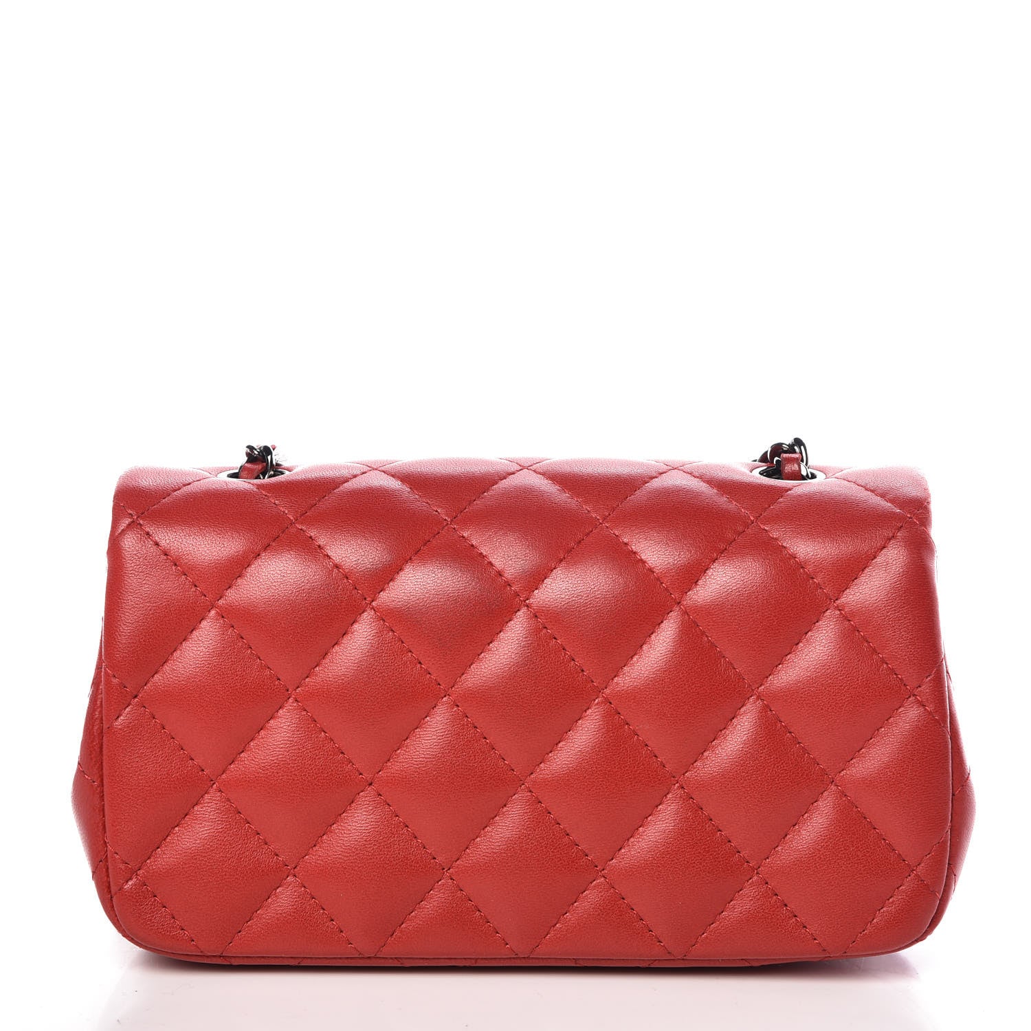 Chanel Lambskin Quilted Extra Mini Flap Red 7 of 9