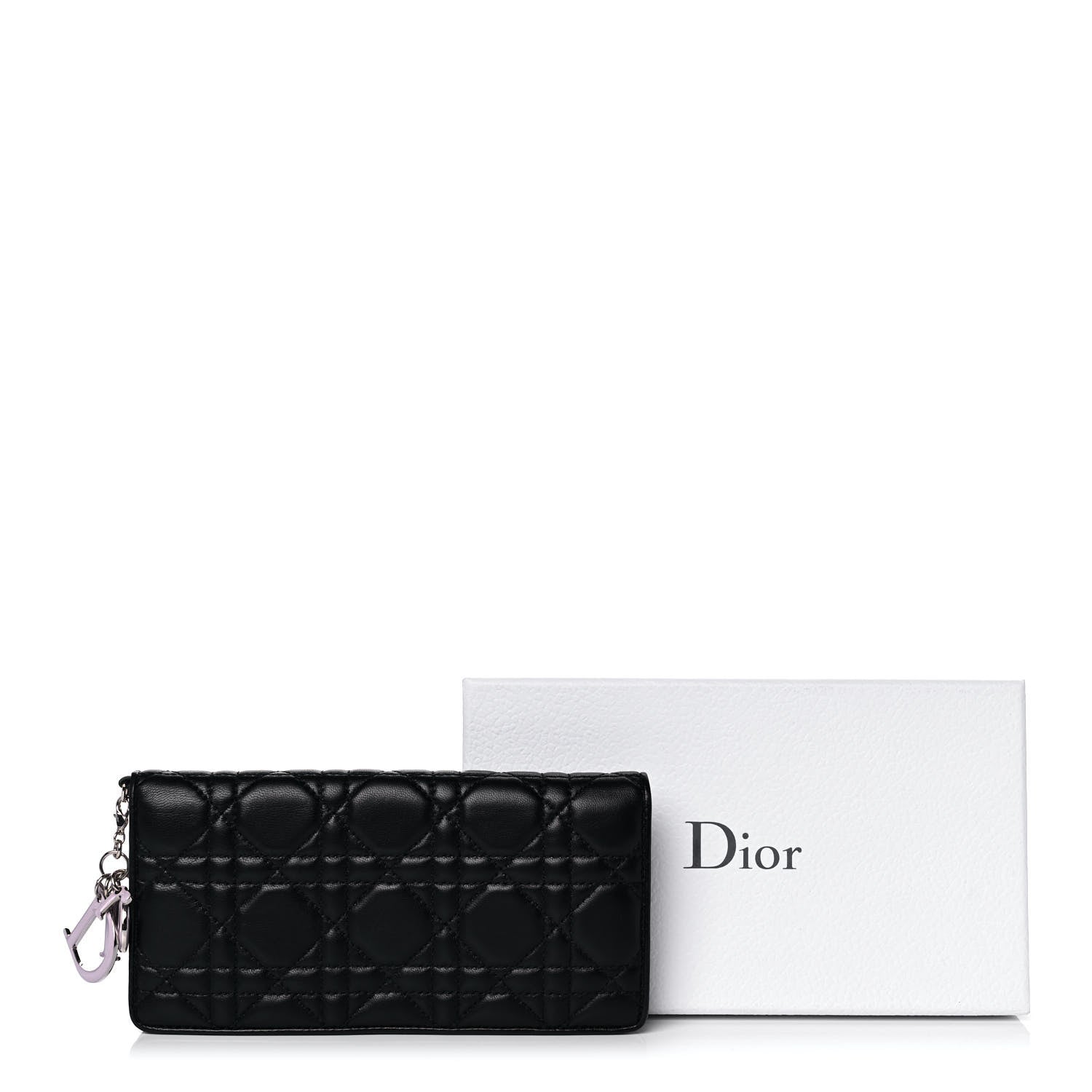 Christian Dior Lambskin Cannage Rendezvous Wallet Black 10 of 10