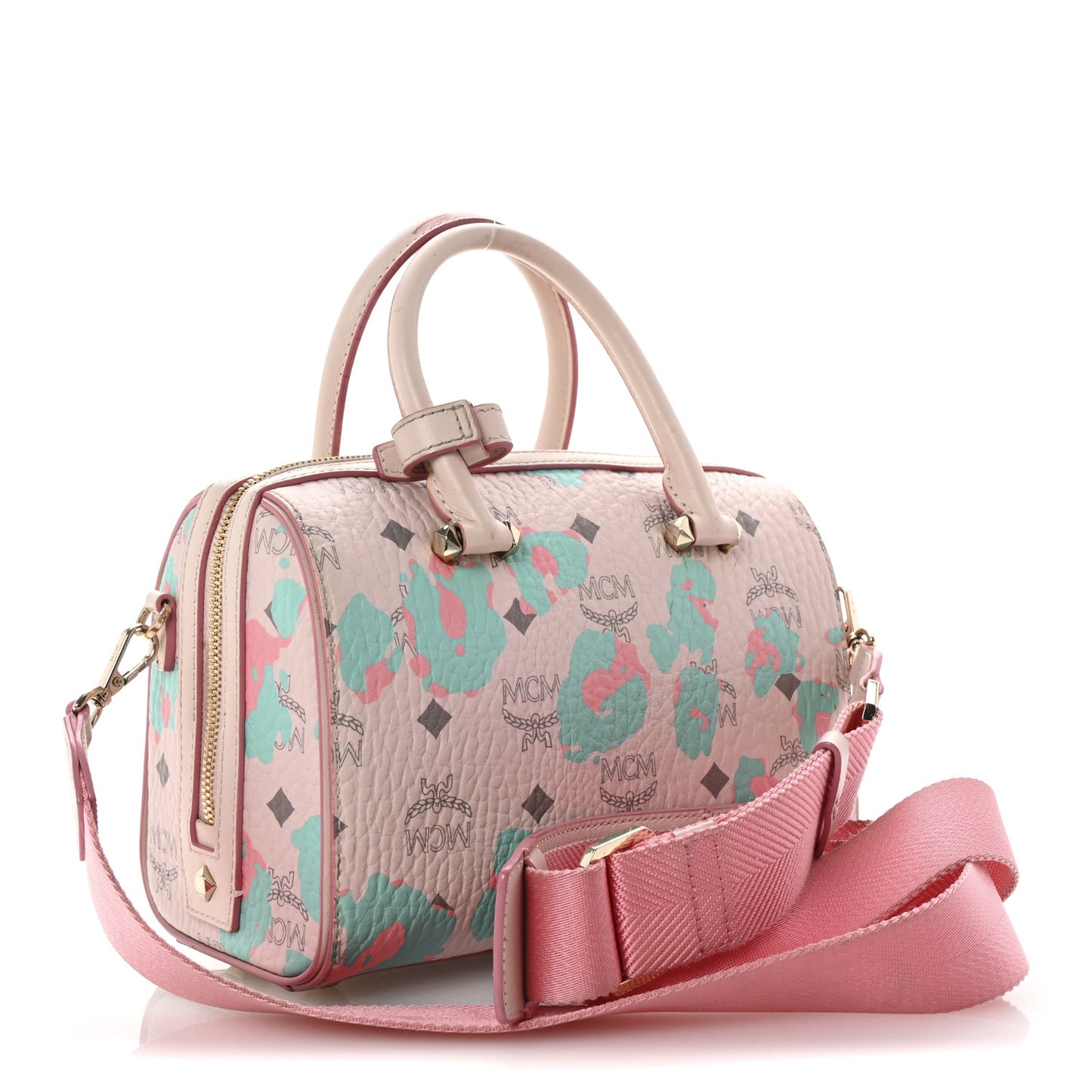 Visetos Floral Leopard Essential Boston Bag Pink