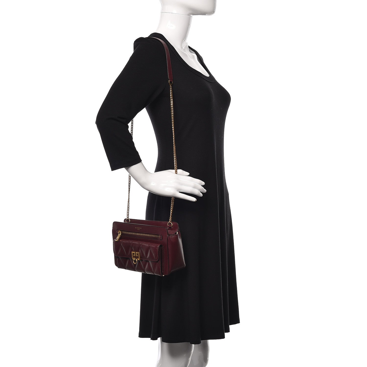 GIVENCHY パーティーバッグ Givenchy Goatskin Diamond Quilted Pocket Crossbody Aubergine