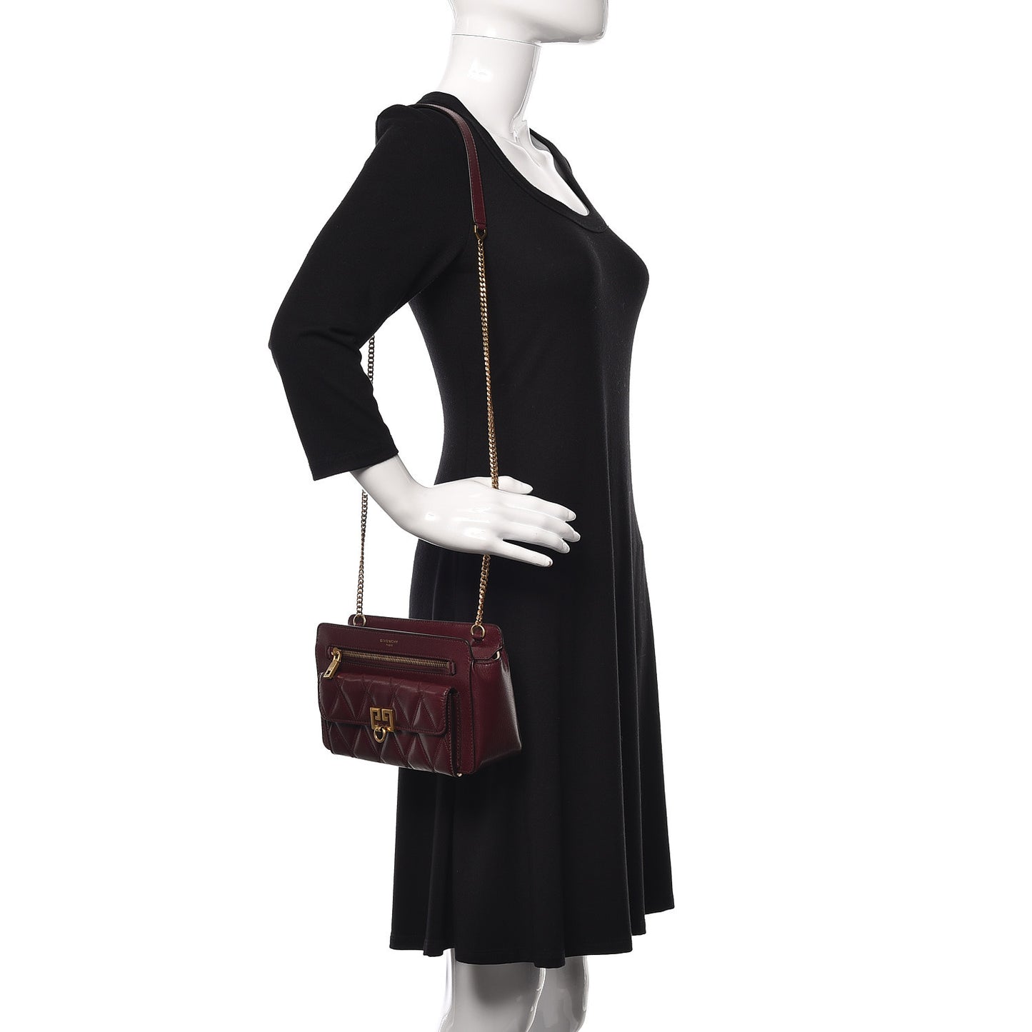 Goatskin Diamond Quilted Pocket Crossbody Aubergine