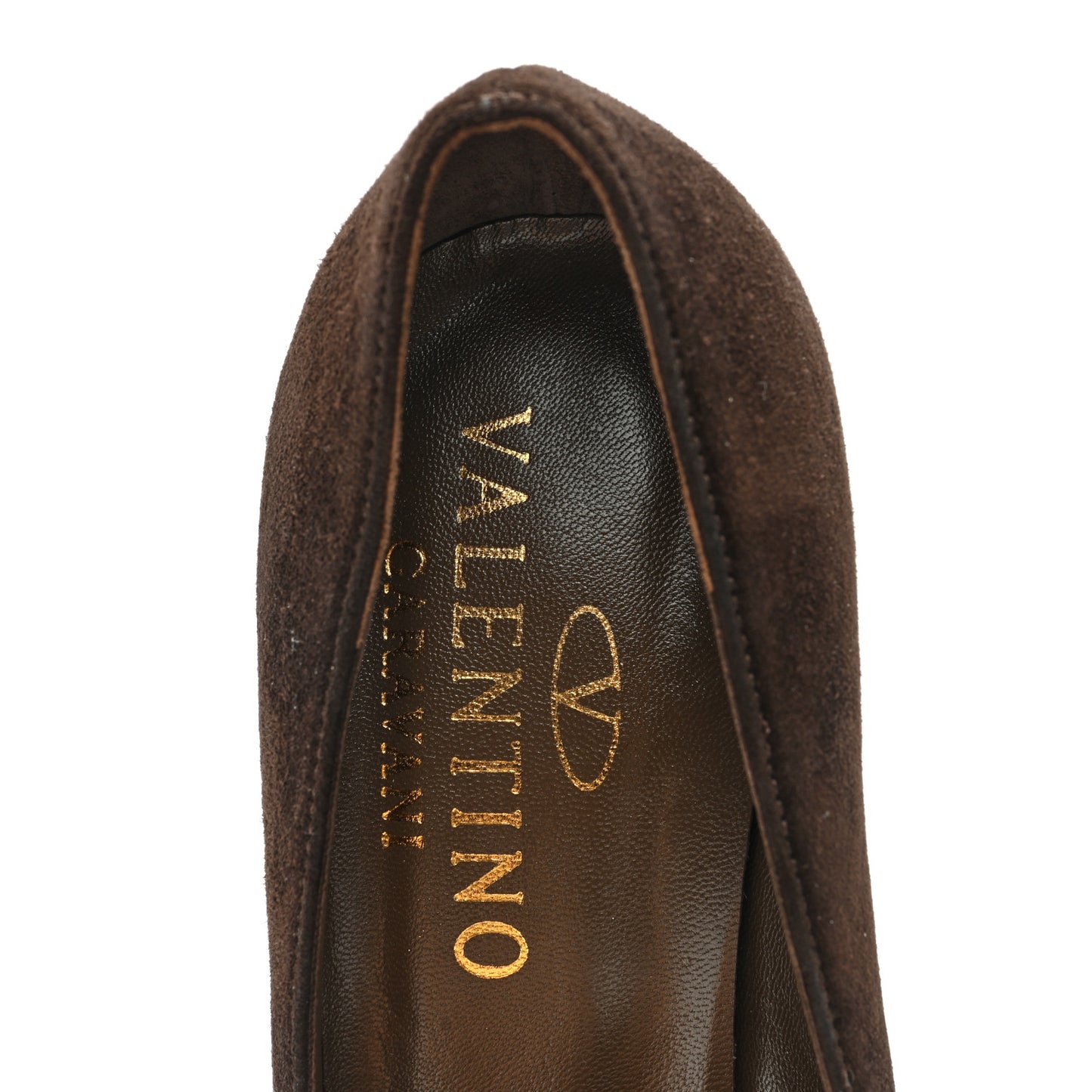 Suede Flower Pumps 36.5 Brown