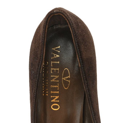Valentino Garavani Suede Flower Pumps 36.5 Brown 9 of 10