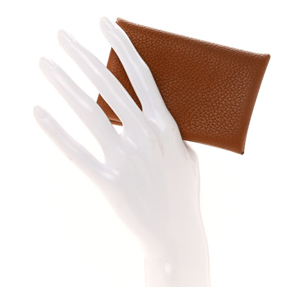 Hermes Barenia Faubourg Swift Verso Calvi Card Case Fauve Rose D'ete 2 of 10