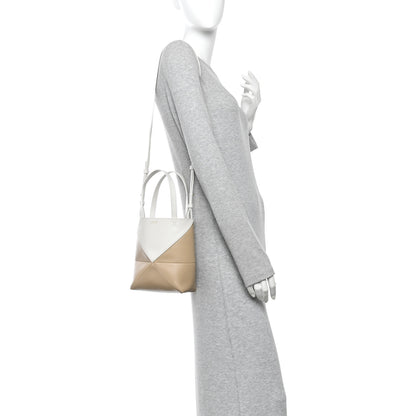 Loewe Shiny Calfskin Mini Puzzle Fold Tote Soft White Paper Craft 2 of 10