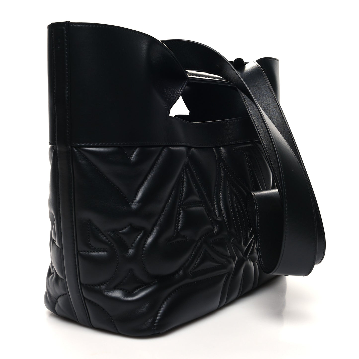 Calfskin Quilted Small The Bow Bag Black
