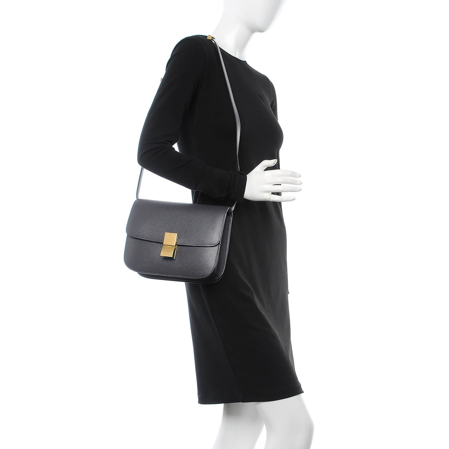 Celine Liege Calfskin Medium Classic Box Flap Bag Liquorice 2 of 8