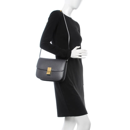 Celine Liege Calfskin Medium Classic Box Flap Bag Liquorice 2 of 8