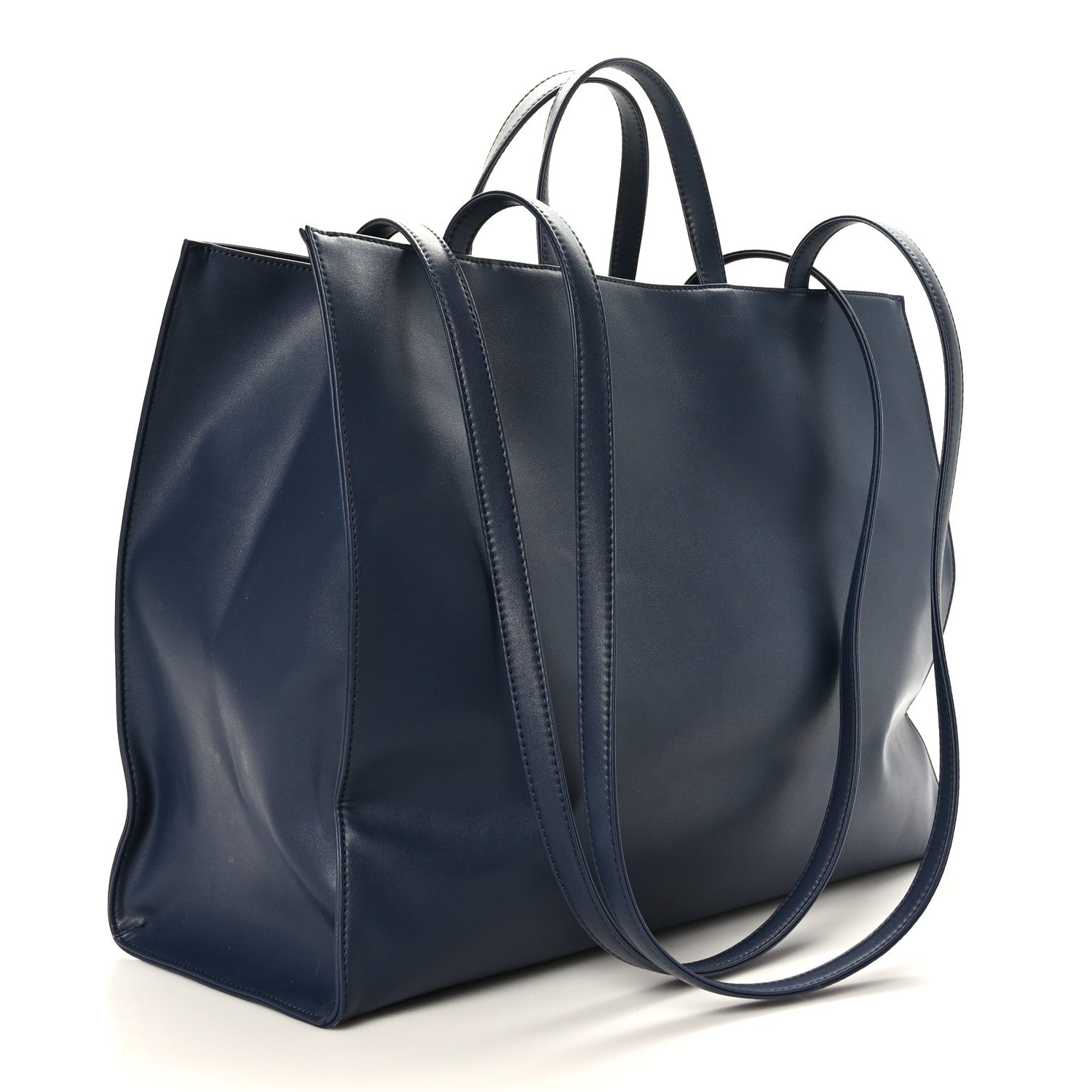 Telfar Vegan Leather Large Shopping Bag Navy 3 of 8