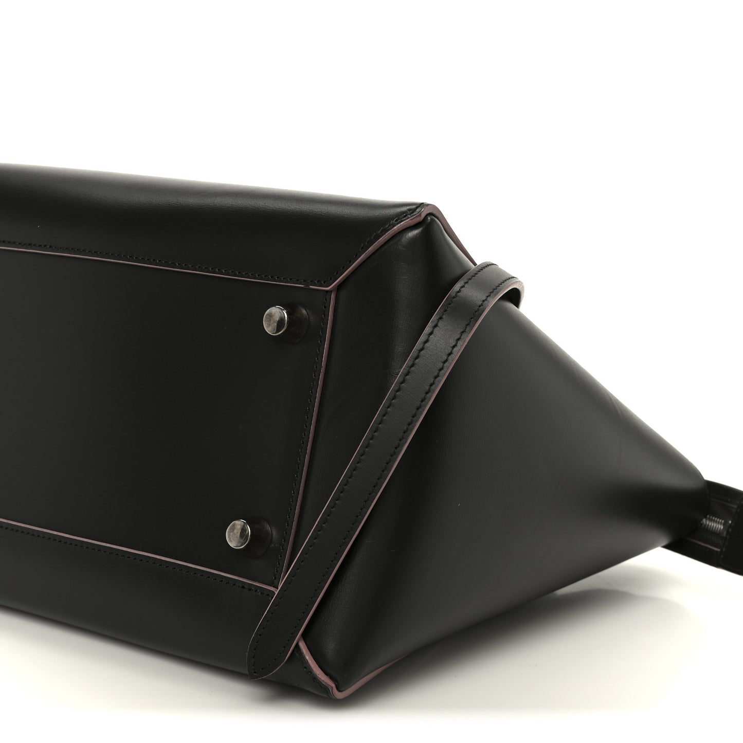Smooth Calfskin Mini Belt Bag Dark Grey Pink