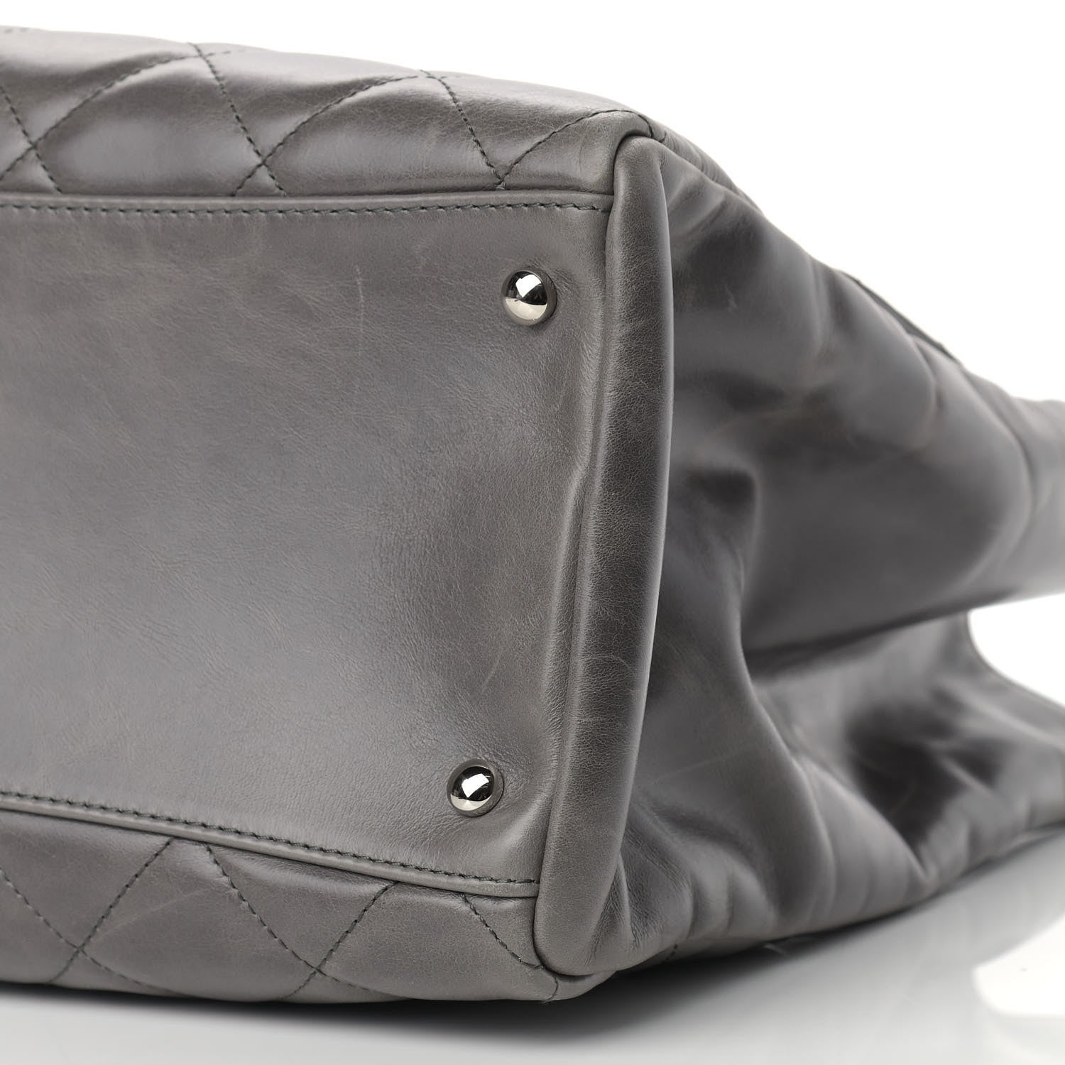 Chanel Glazed Calfskin Quilted Large CC Delivery Tote Grey 9 of 15