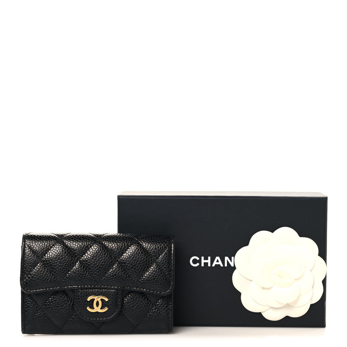 Chanel Caviar Quilted Flap Card Holder Wallet Black 9 of 9