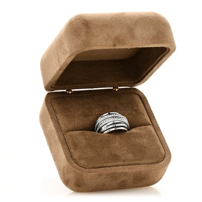 David Yurman Sterling Silver Diamond 16mm Wide Crossover Ring 55 7.25 5 of 5