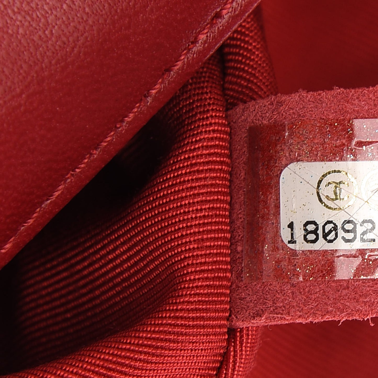 Lambskin Quilted Small Hula Hoop Flap Red