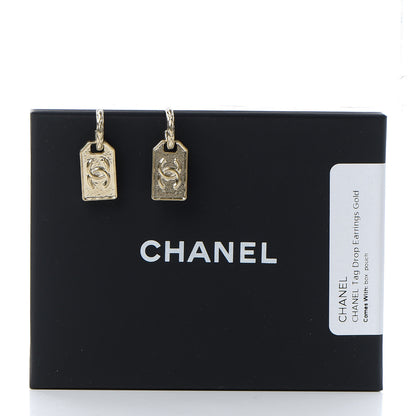 Chanel CC Tag Drop Earrings Gold 5 of 5