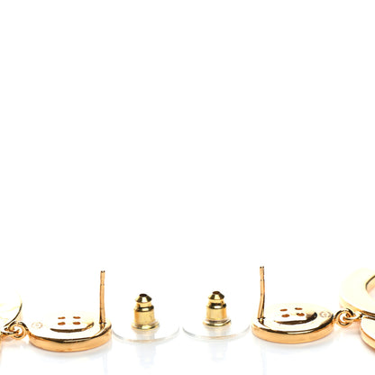 Chanel Metal Large Paris Button Earrings Gold 3 of 4