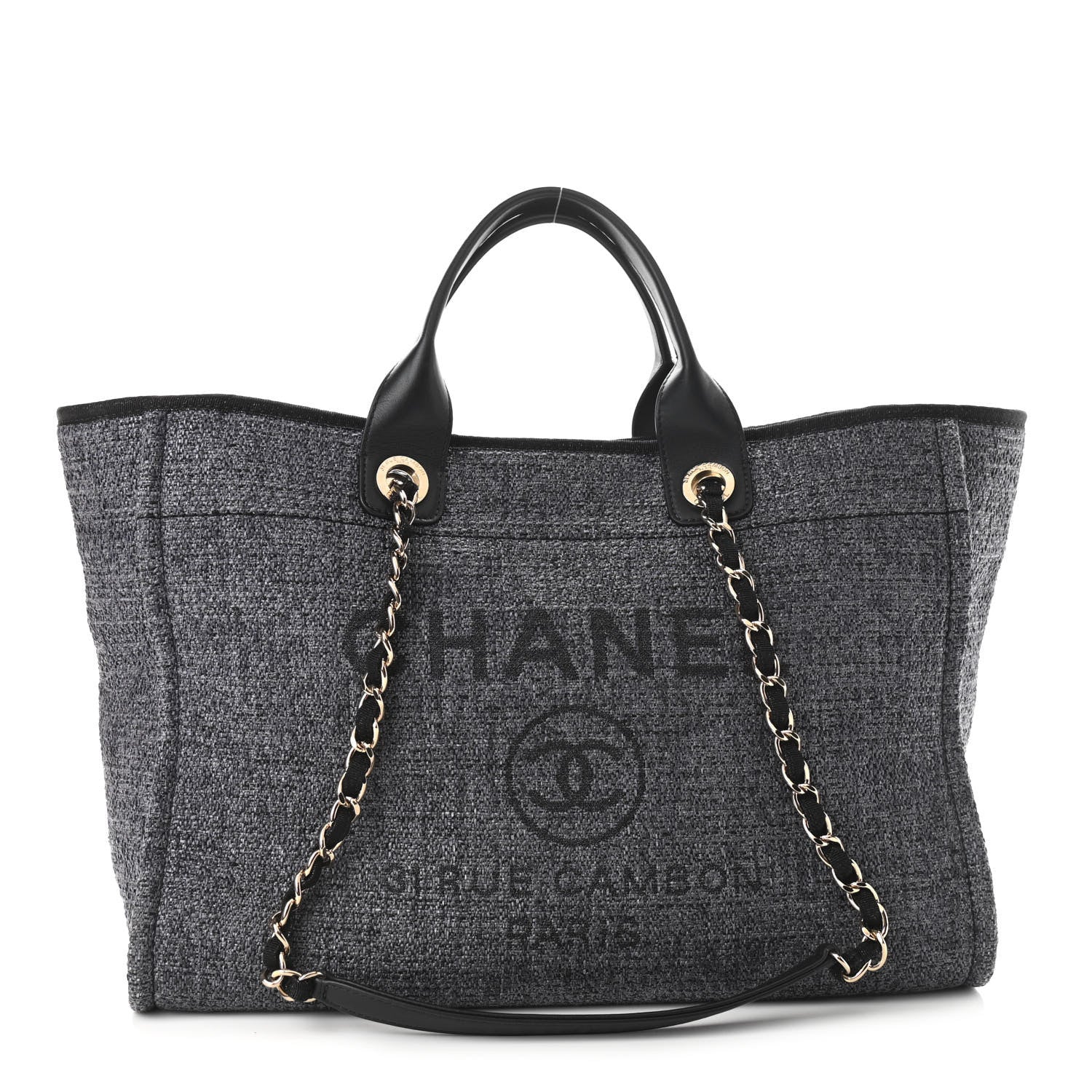 Chanel Lurex Boucle Medium Deauville Tote Black 1 of 9
