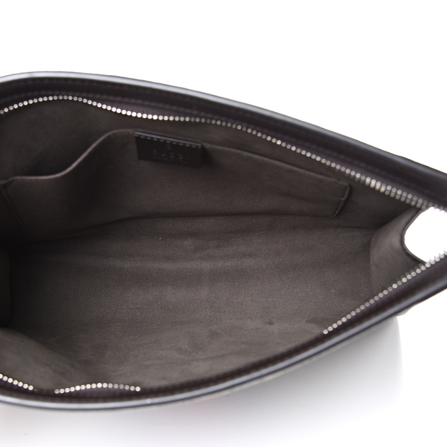 GG Supreme Monogram Selleria Calfskin Web New Web Cosmetic Case Beige Ebony Cocoa