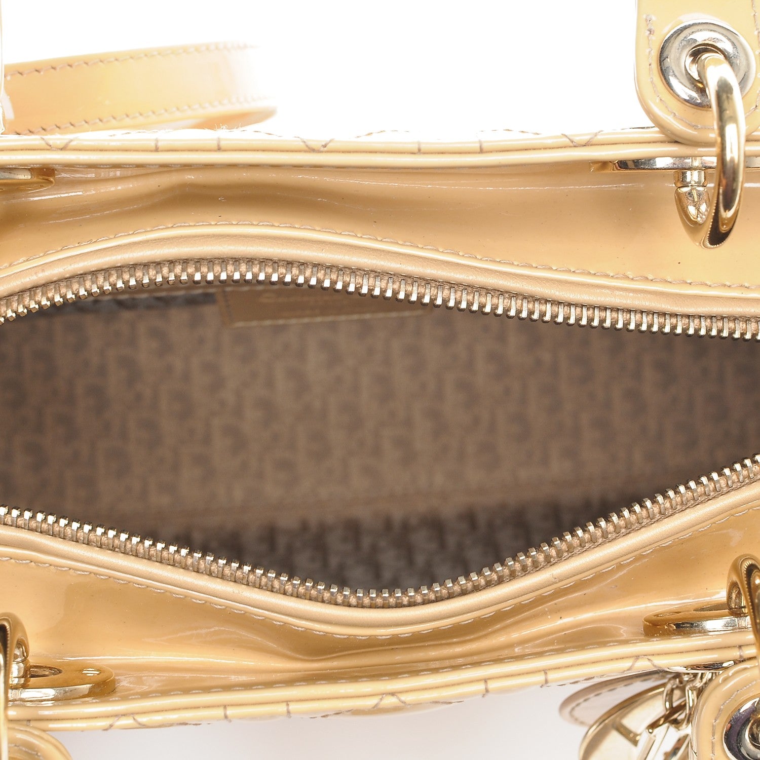 Christian Dior Patent Cannage Large Lady Dior Beige 5 of 7