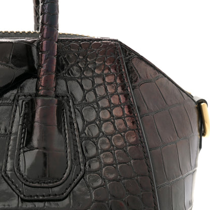 Givenchy Calfskin Crocodile Embossed Small Antigona Black 11 of 14