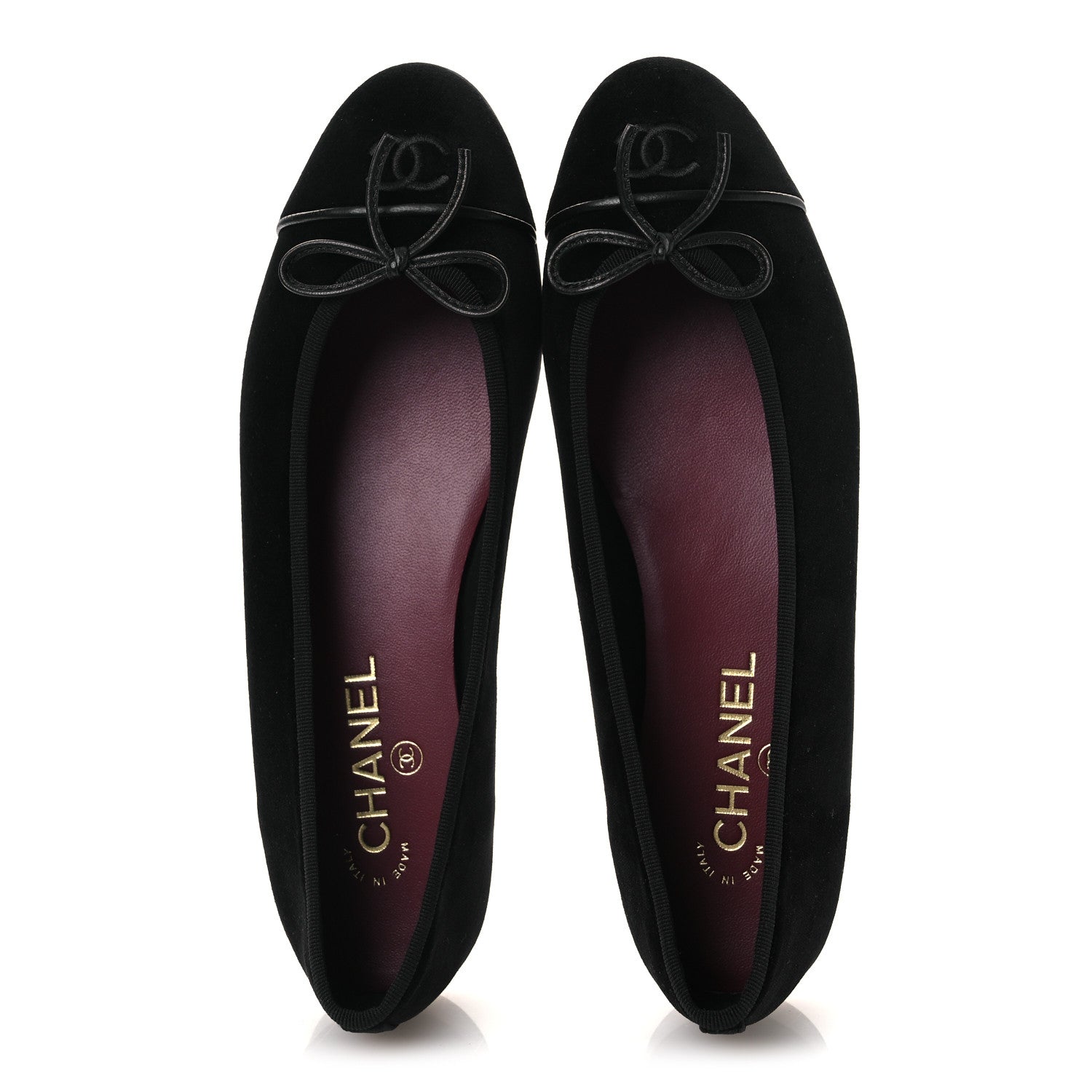 Chanel Velvet Cap Toe Ballerina Flats 40 Black 2 of 12
