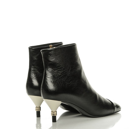 Chanel Crumpled Patent Calfskin Cap Toe Short Boots 40 Black 4 of 10