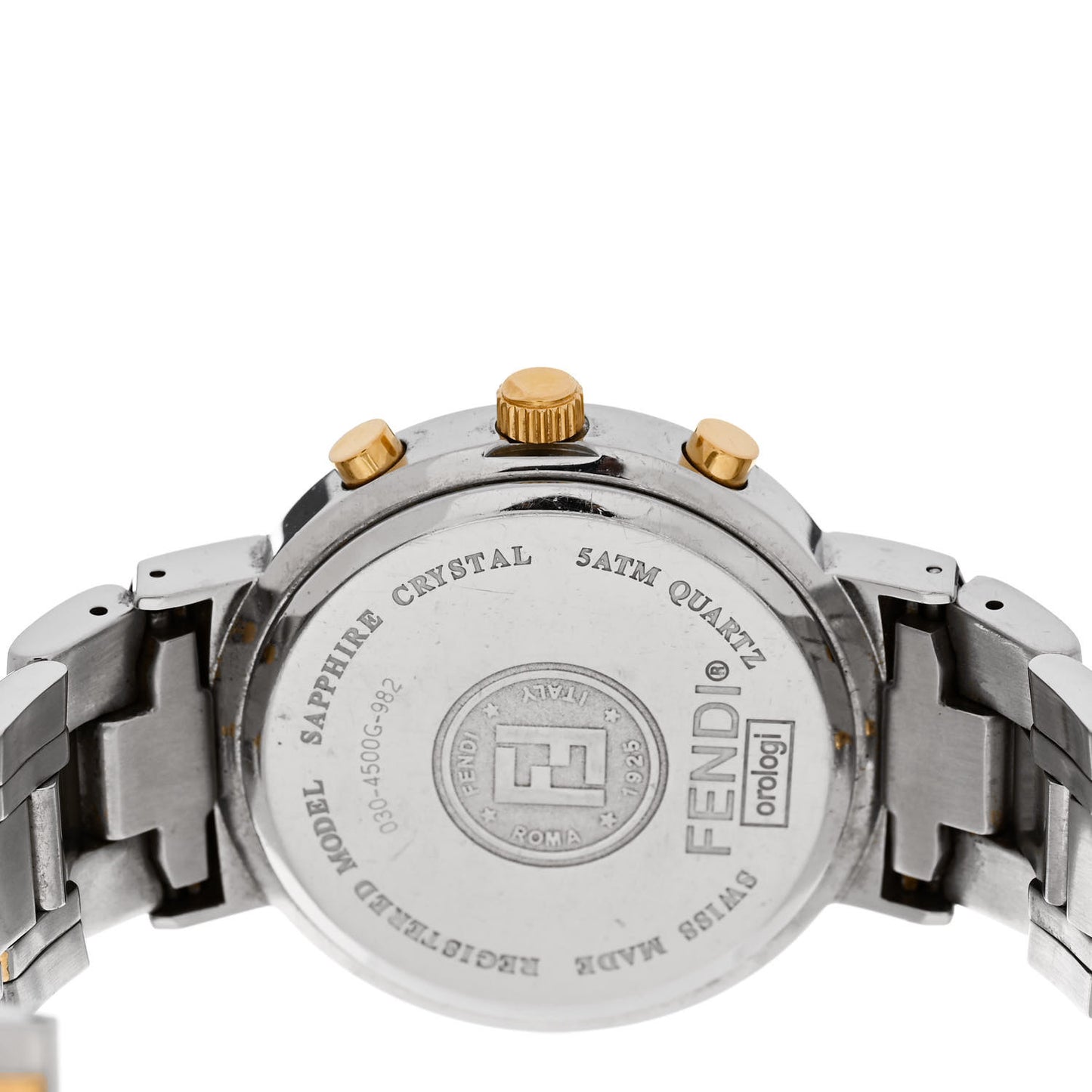 Stainless Steel 39mm Zucca Chronograph Two Tone Quartz Watch Black