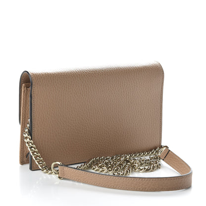 Gucci Dollar Calfskin Interlocking G Chain Wallet Camelia 2 of 9