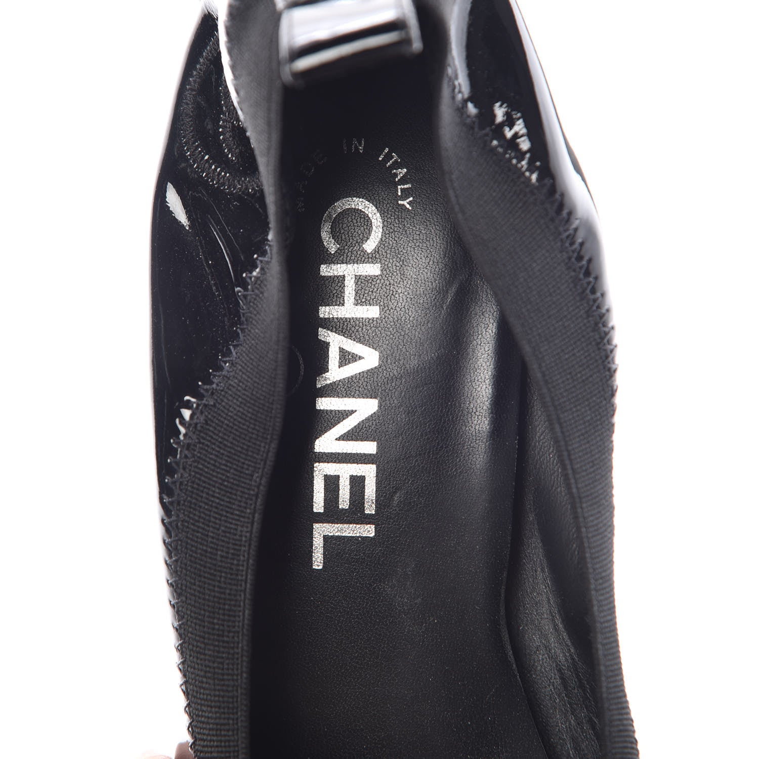 Chanel Patent CC Elastic Stretch Pumps 39 Black 9 of 11