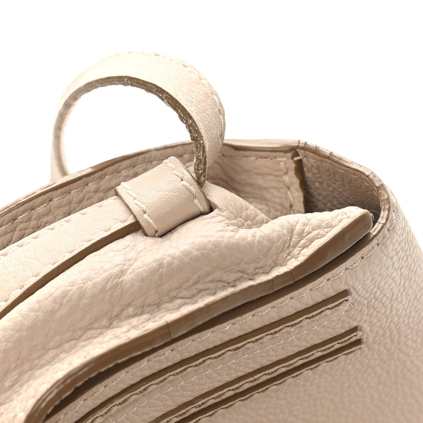 Grained Calfskin Mini Marcie Saddle Bag Blush Nude