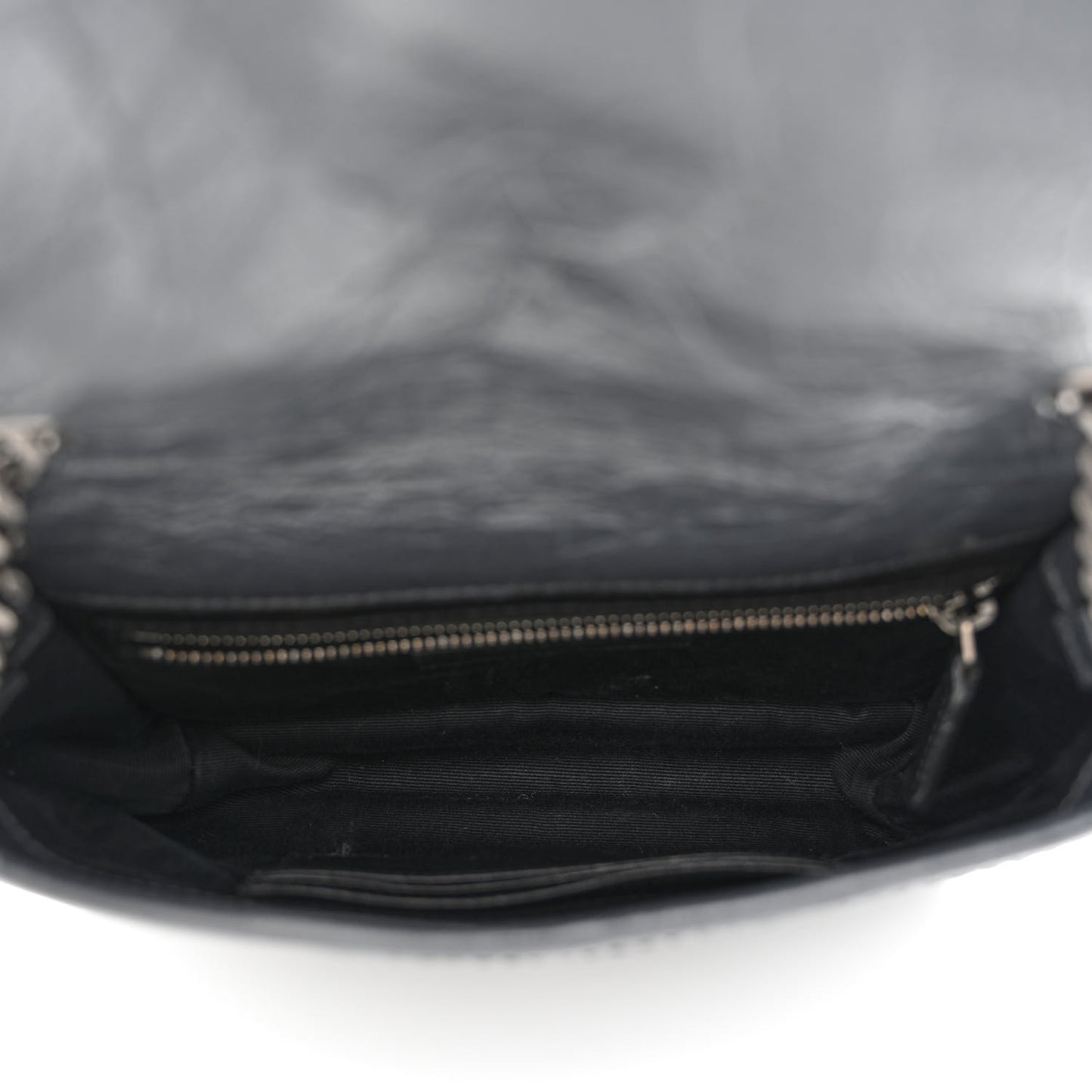 Crinkled Calfskin Matelasse Monogram Niki Chain Wallet Storm