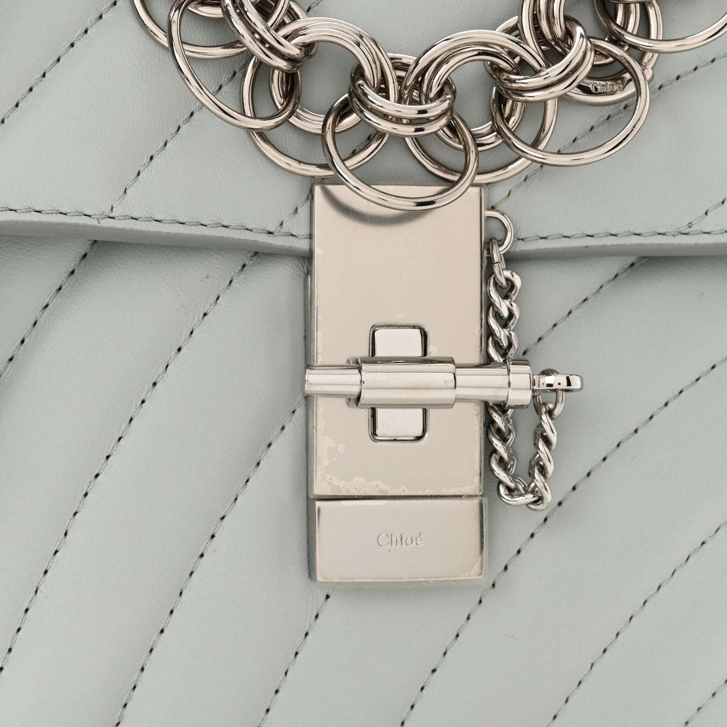 Calfskin Quilted Mini Drew Bijou Shoulder Bag Airy Grey