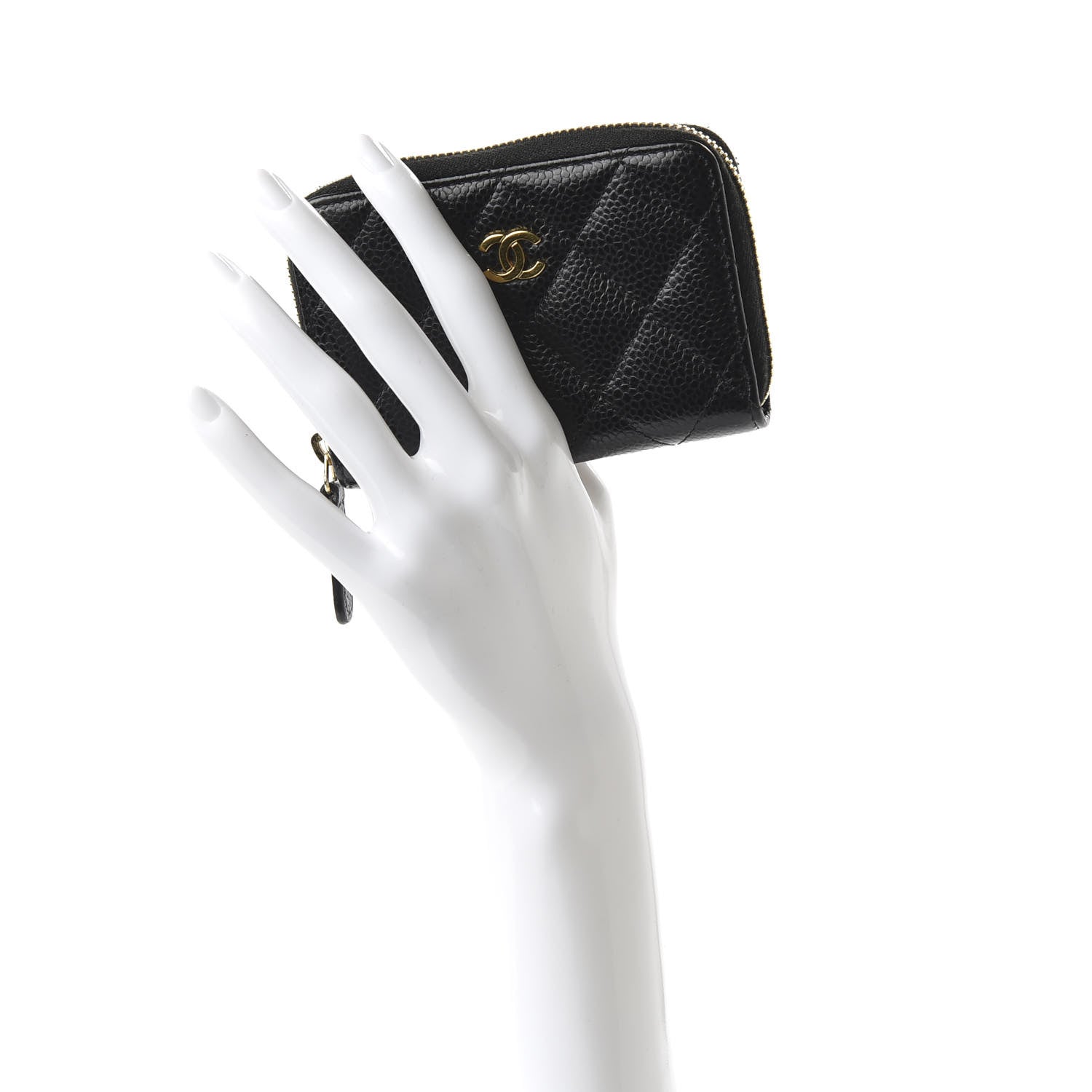 Chanel Caviar Quilted Zip Coin Purse Black 2 of 11