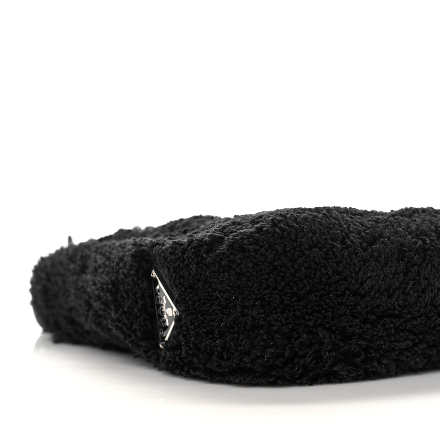 Terry Cloth Mini Re-Edition 2000 Bag Black White