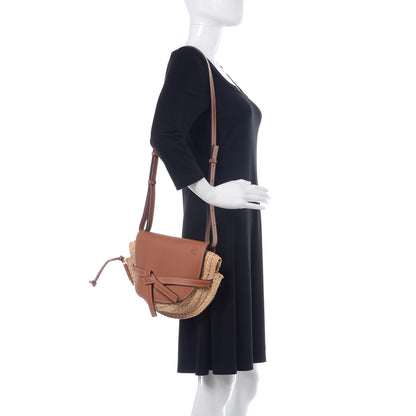 Loewe Calfskin Raffia Small Gate Crossbody Bag Natural Tan 2 of 10