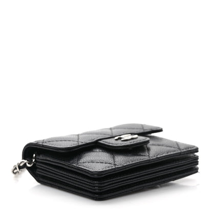 Chanel Caviar Quilted Flap Card Holder On Chain Black 4 of 9