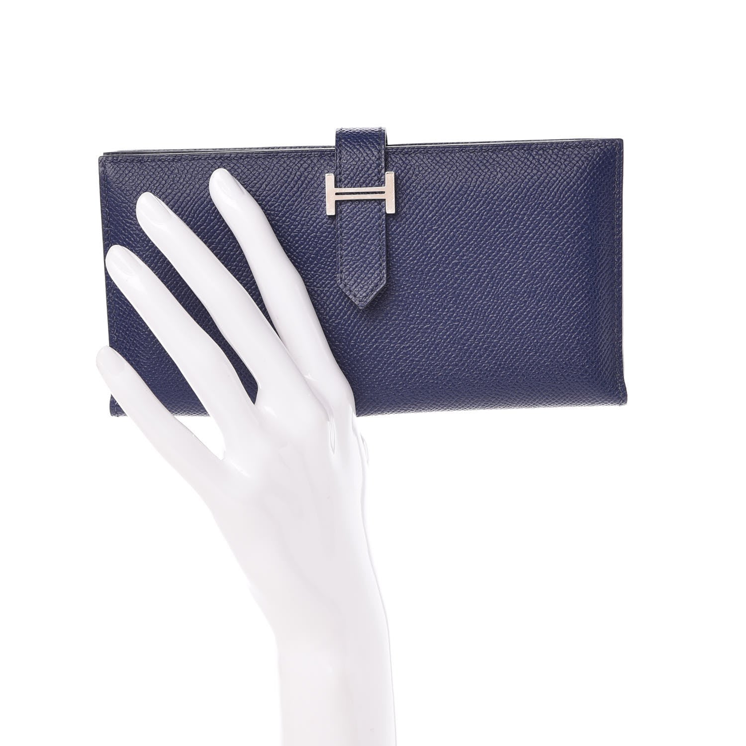 Hermes Epsom Bearn Gusset Wallet Bleu Saphir 2 of 8
