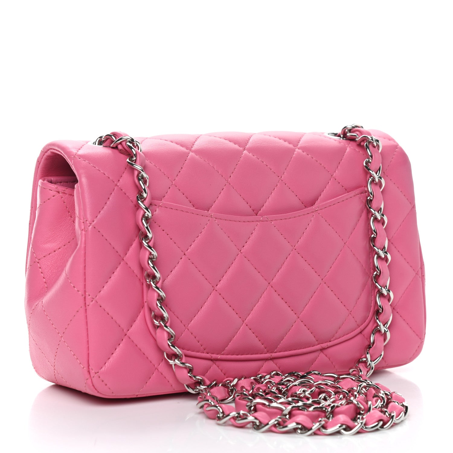 Chanel Lambskin Quilted Mini Rectangular Flap Pink 2 of 9