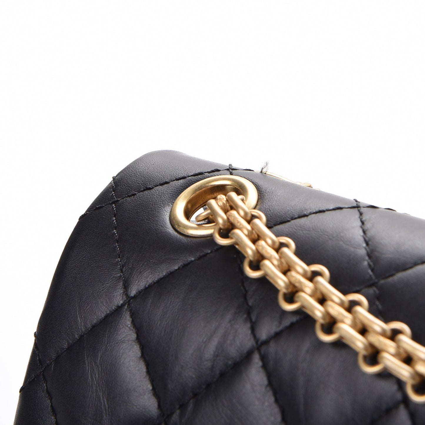 Aged Calfskin Quilted 2.55 Reissue 226 Flap Black