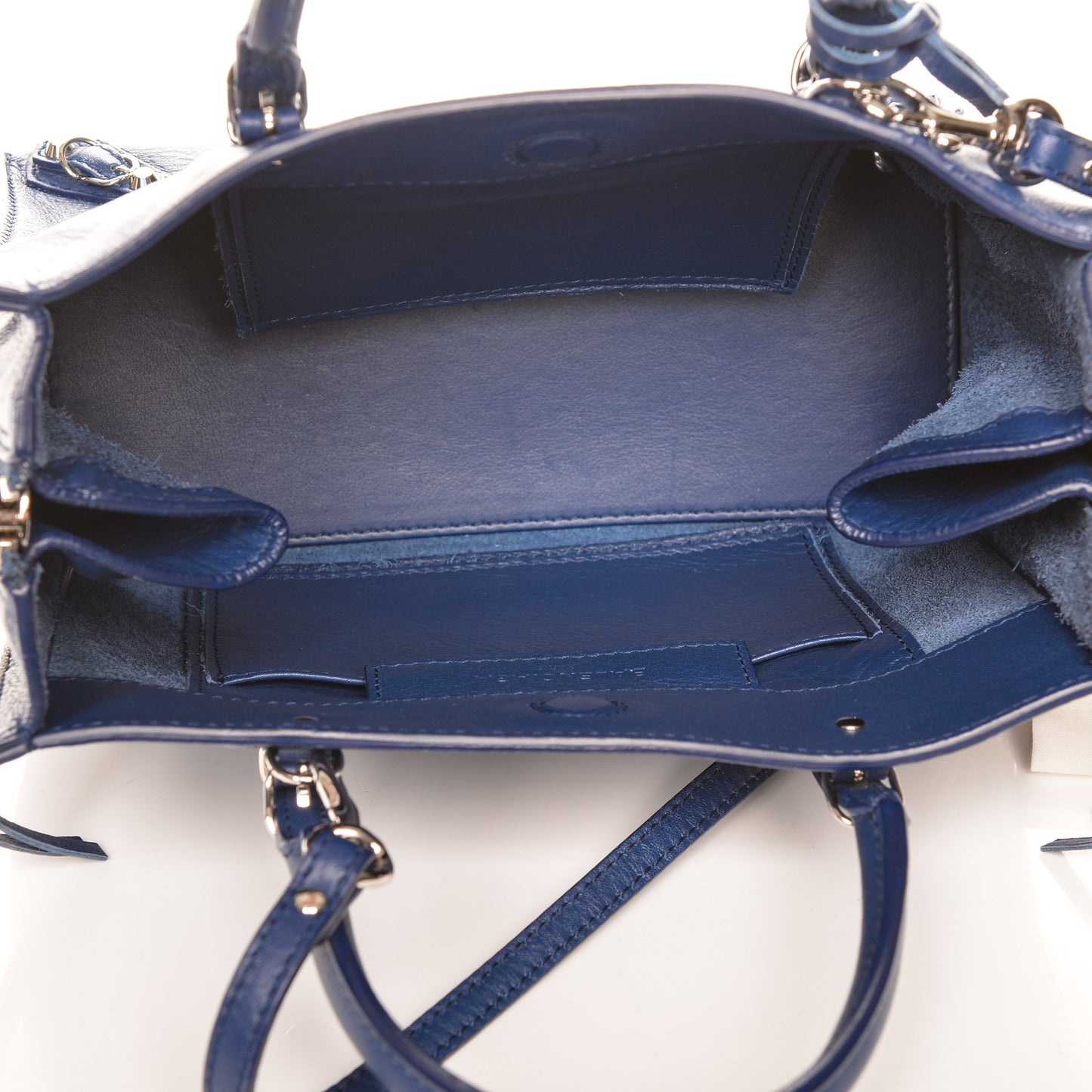 Calfskin Papier Mini A4 Zip Around Tote Bleu Mineral