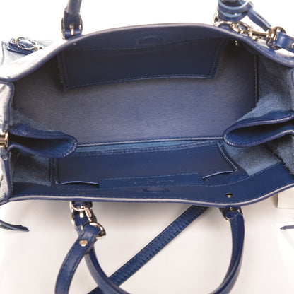 Balenciaga Calfskin Papier Mini A4 Zip Around Tote Bleu Mineral 5 of 7