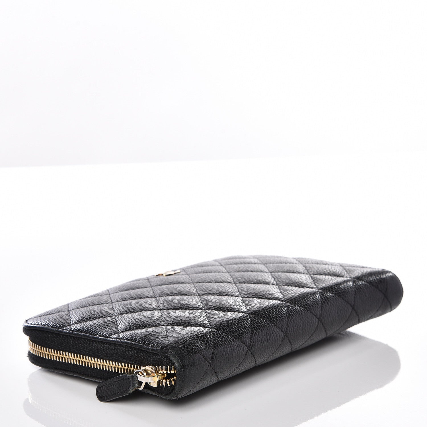 Chanel Caviar Quilted Large Zip Around Organizer Wallet Black 3 of 13