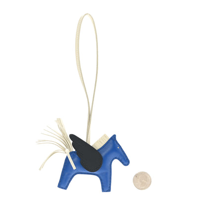 Hermes Milo Lambskin Grigri Rodeo Pegase Horse Bag Charm PM Bleu France Nata Black 2 of 4
