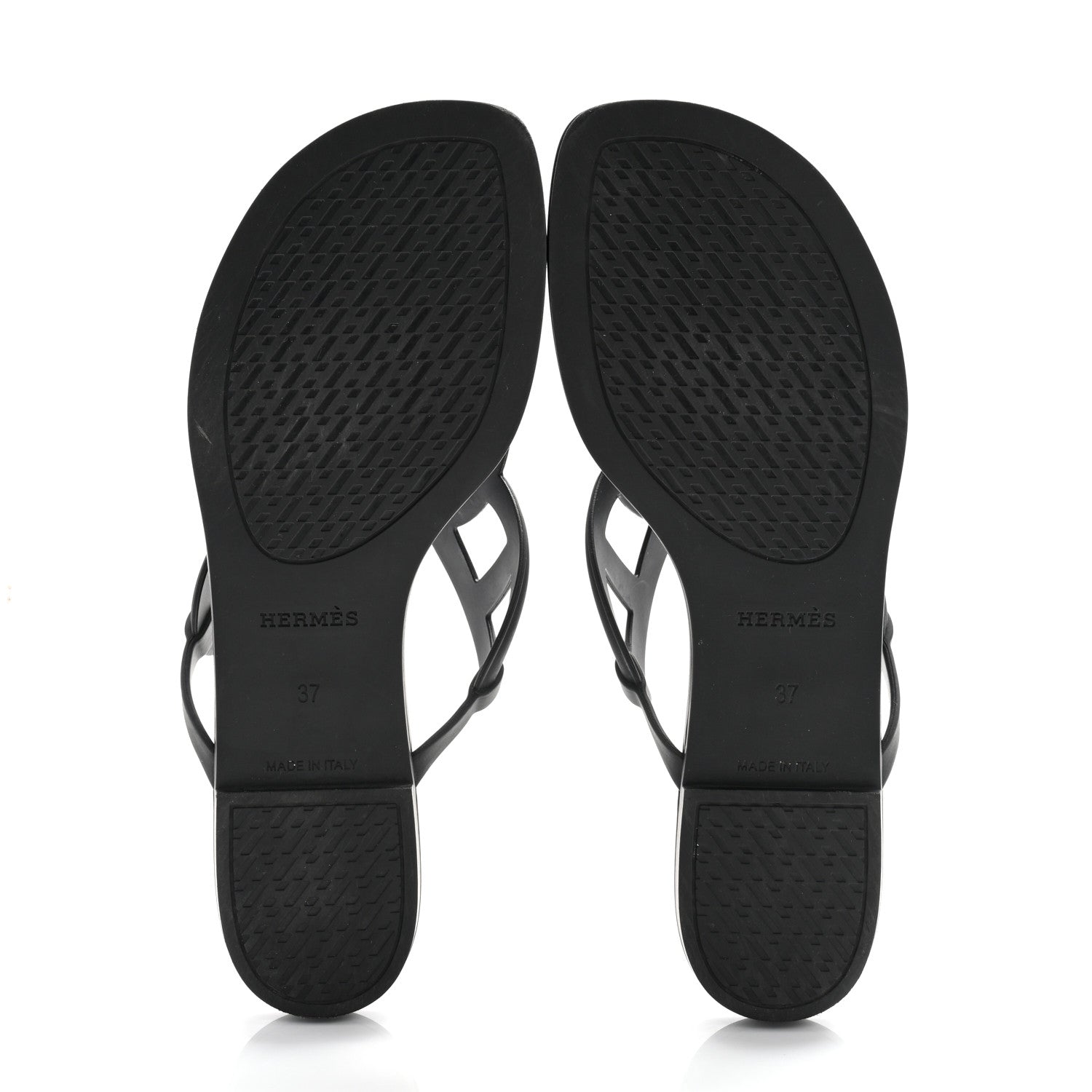Hermes Rubber Womens Egerie Sandals 37 Black 6 of 10