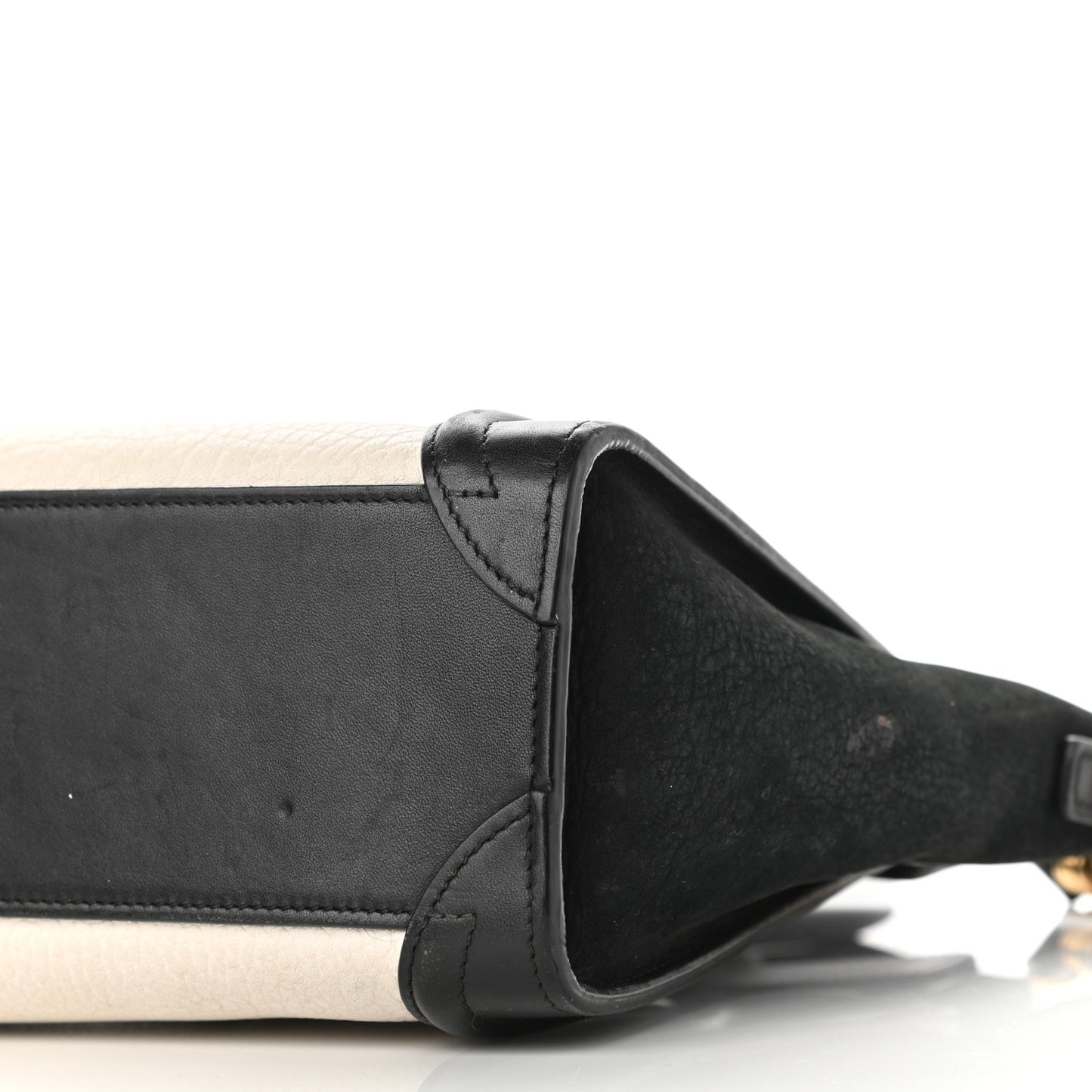 Bullhide Calfskin Nubuck Bi-Color Nano Luggage Black White