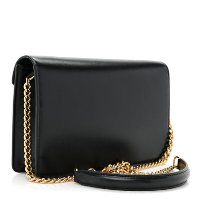 Celine Shiny Calfskin Triomphe Margo Wallet on Chain Black 3 of 10