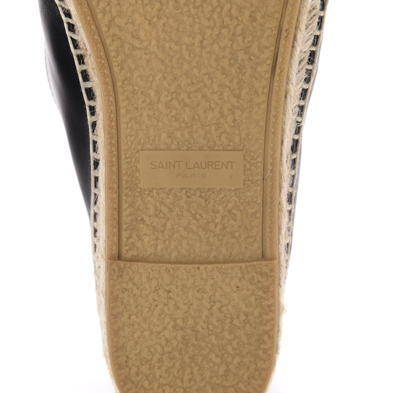 Saint Laurent Lambskin Monogram Espadrilles 39 Black 8 of 11