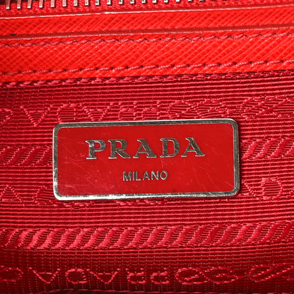 Prada Saffiano Small Galleria Double Zip Tote Rosso 6 of 9