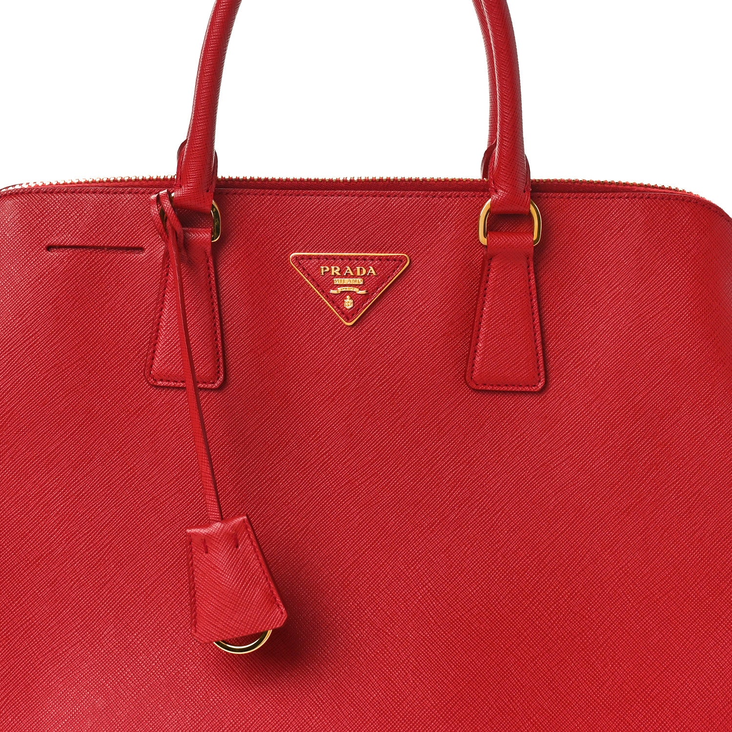 Prada Saffiano Lux Large Promenade Tote Fuoco 7 of 9